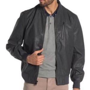 Michael Kors Perforated Faux Leather Bomber Jacket